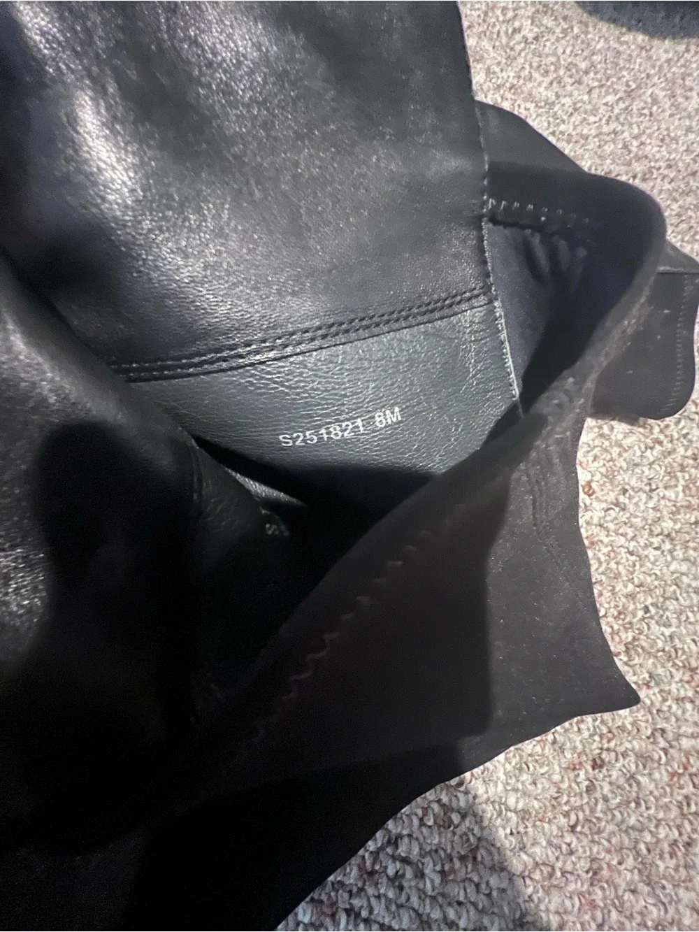 Stuart Weitzman Black Over-the-Knee Stretch Leather Boots